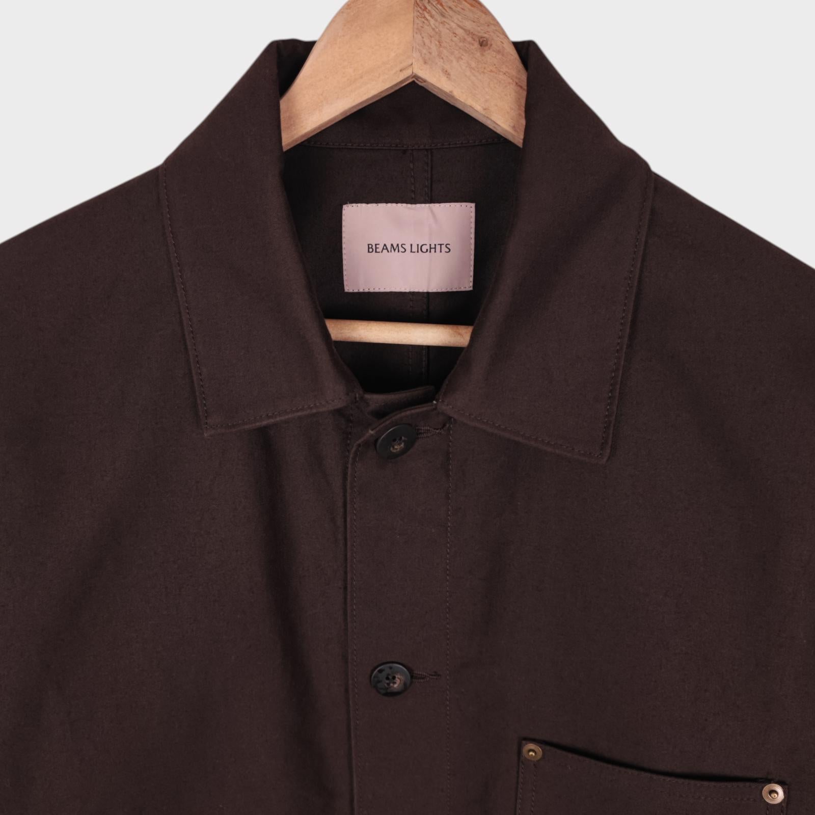 BEAMS LIGHTS Men's Dark Brown Heavyweight Moleskin Chore Jacket