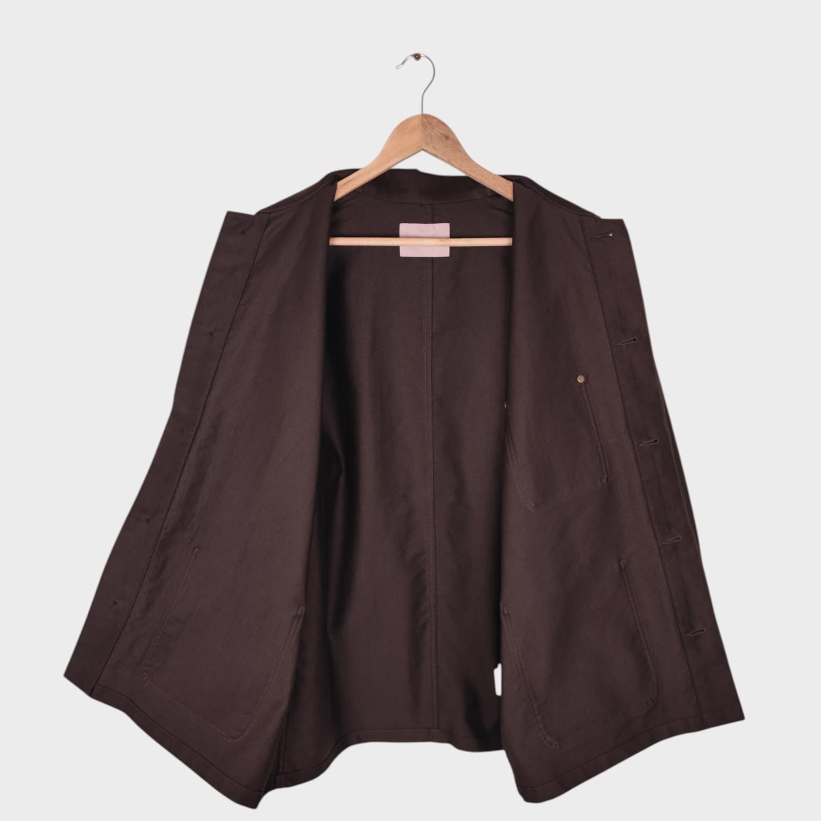 BEAMS LIGHTS Men's Dark Brown Heavyweight Moleskin Chore Jacket