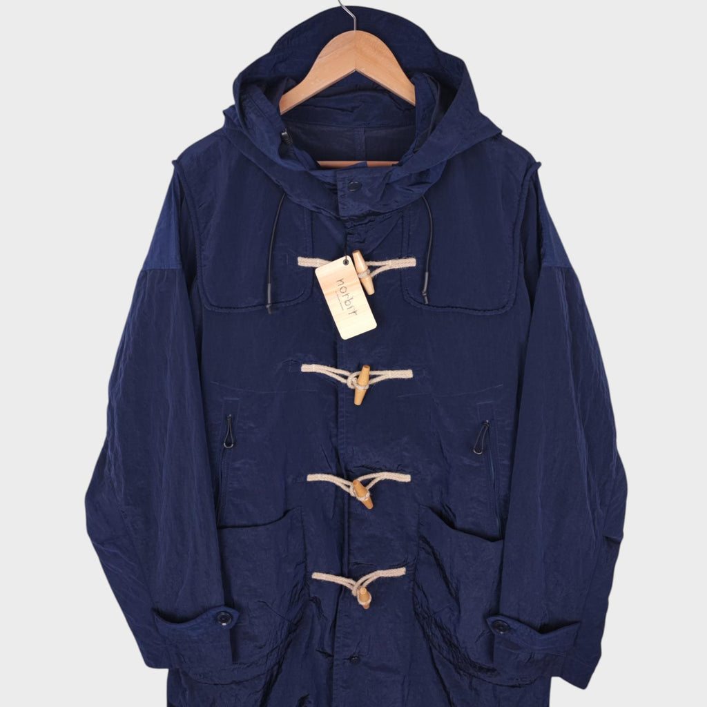 NORBIT BY HIROSHI NOZAWA Men's Navy Blue Nylon Duffle Mod Coat Jacket