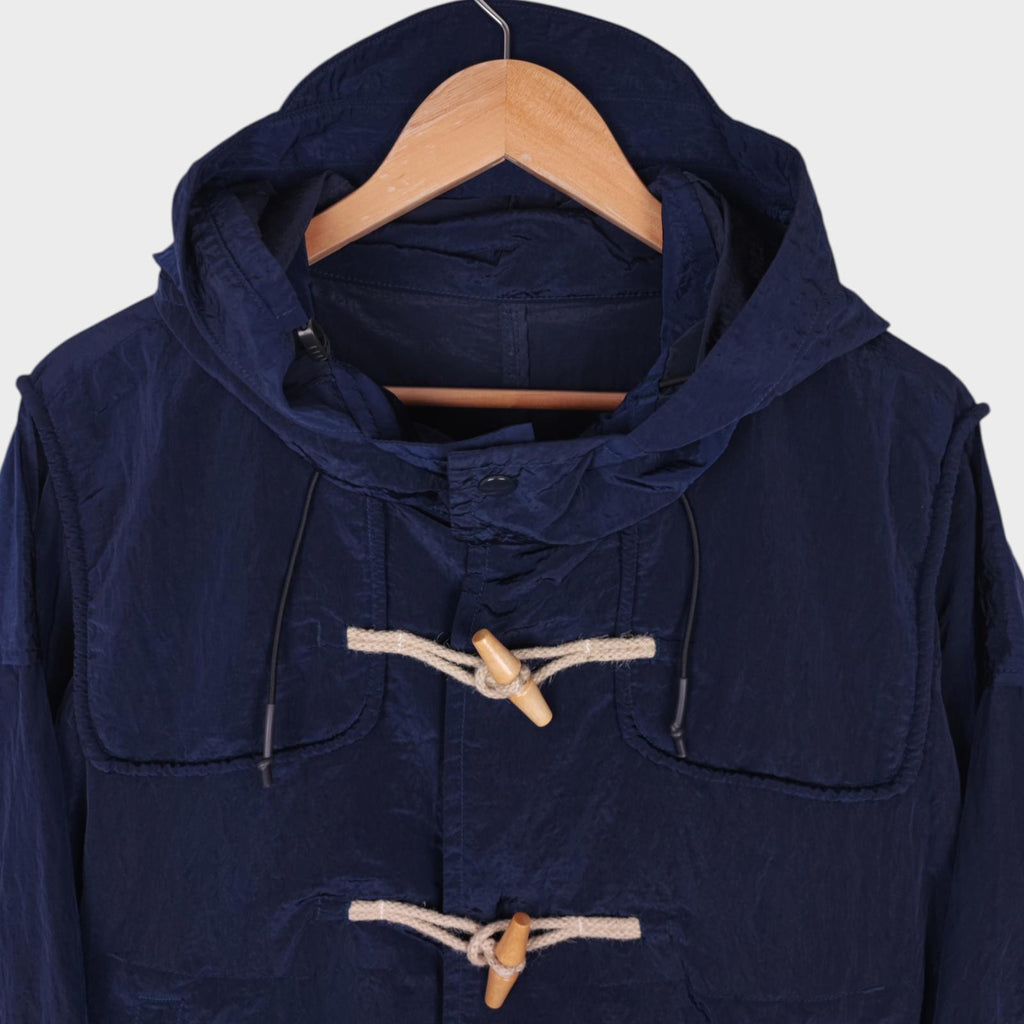NORBIT BY HIROSHI NOZAWA Men's Navy Blue Nylon Duffle Mod Coat Jacket