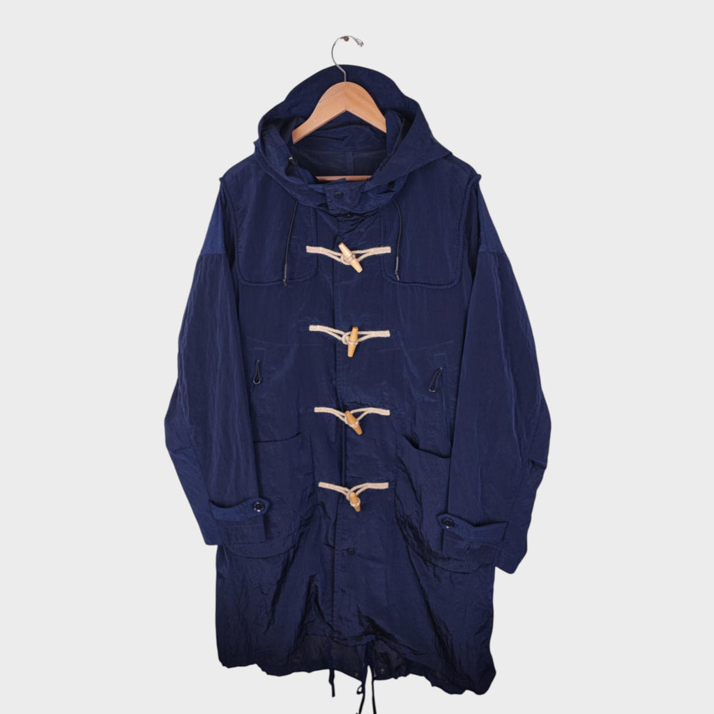 NORBIT BY HIROSHI NOZAWA Men's Navy Blue Nylon Duffle Mod Coat Jacket