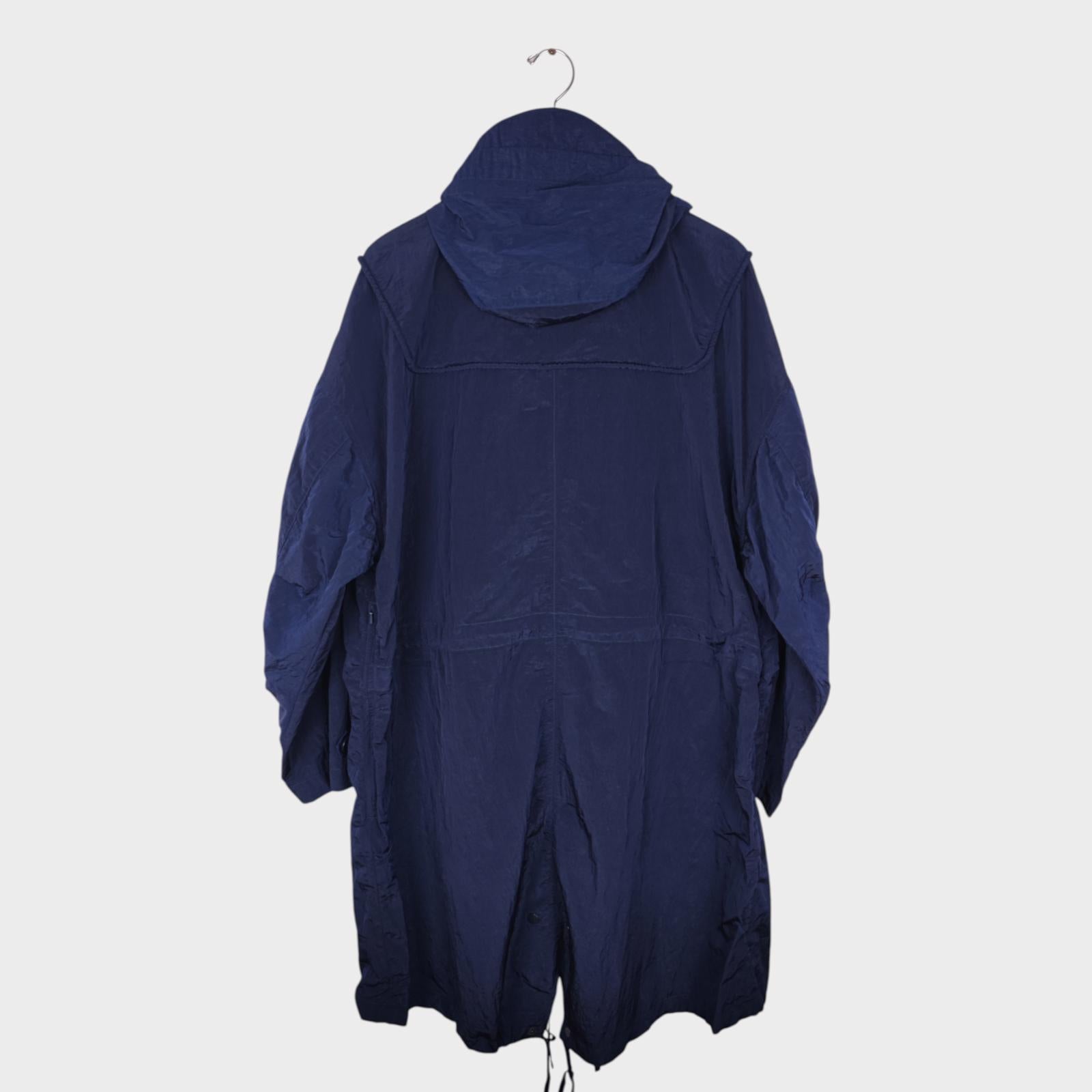 NORBIT BY HIROSHI NOZAWA Men's Navy Blue Nylon Duffle Mod Coat Jacket