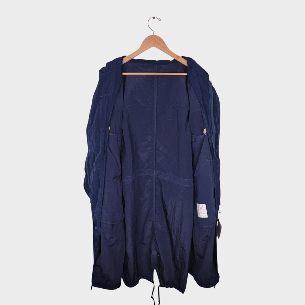 NORBIT BY HIROSHI NOZAWA Men's Navy Blue Nylon Duffle Mod Coat Jacket