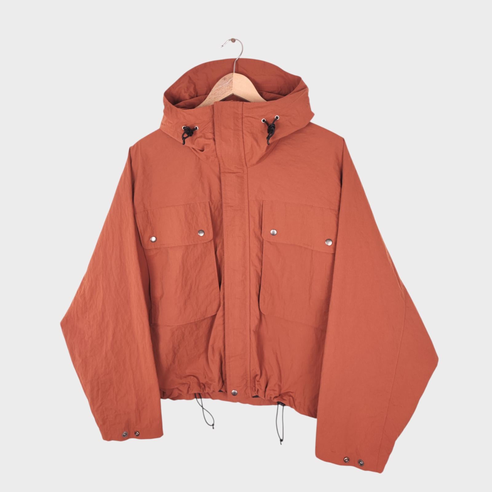 UNIFORM BRIDGE Men's Burnt Orange Relaxed Fit Fishing Parka Jacket