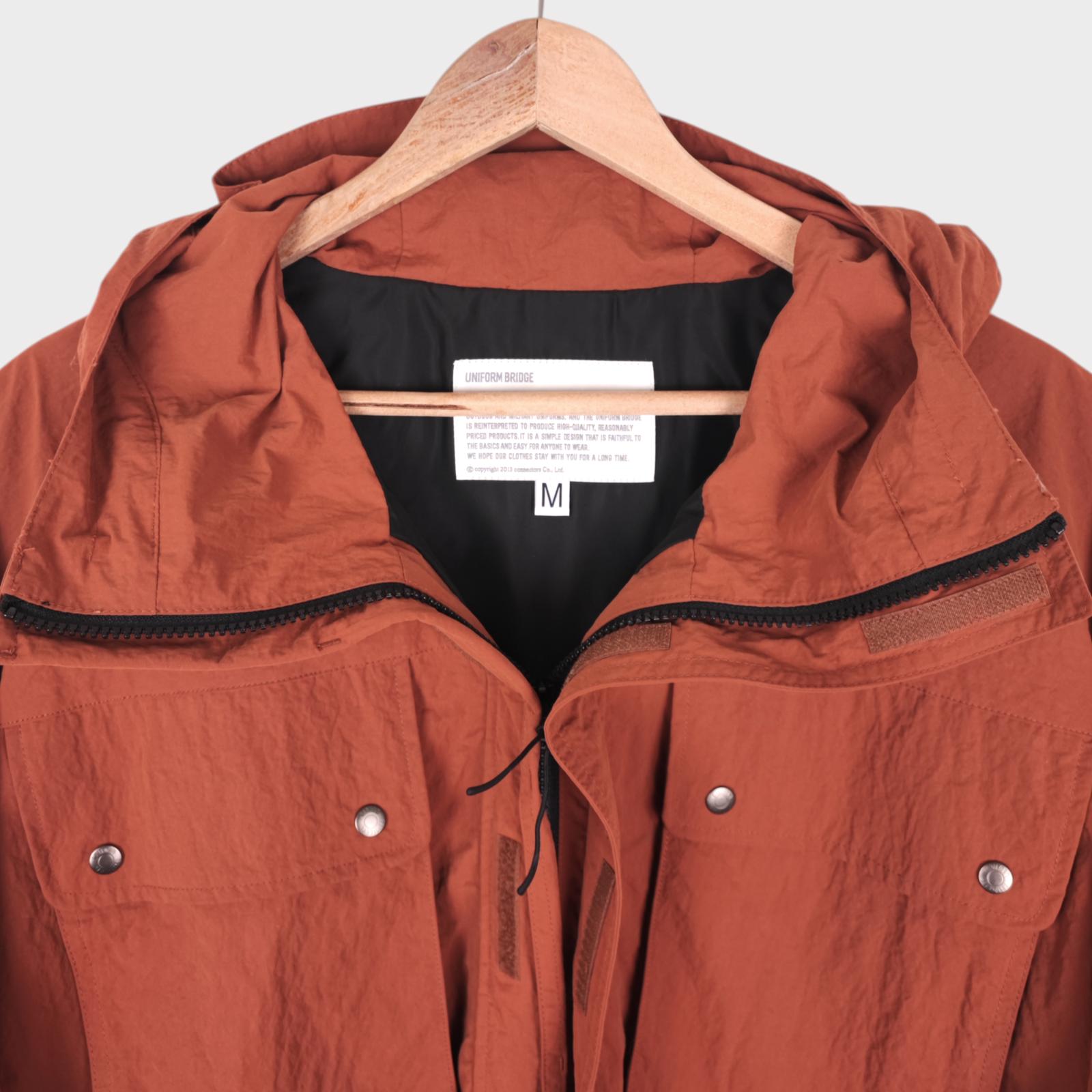 UNIFORM BRIDGE Men's Burnt Orange Relaxed Fit Fishing Parka Jacket
