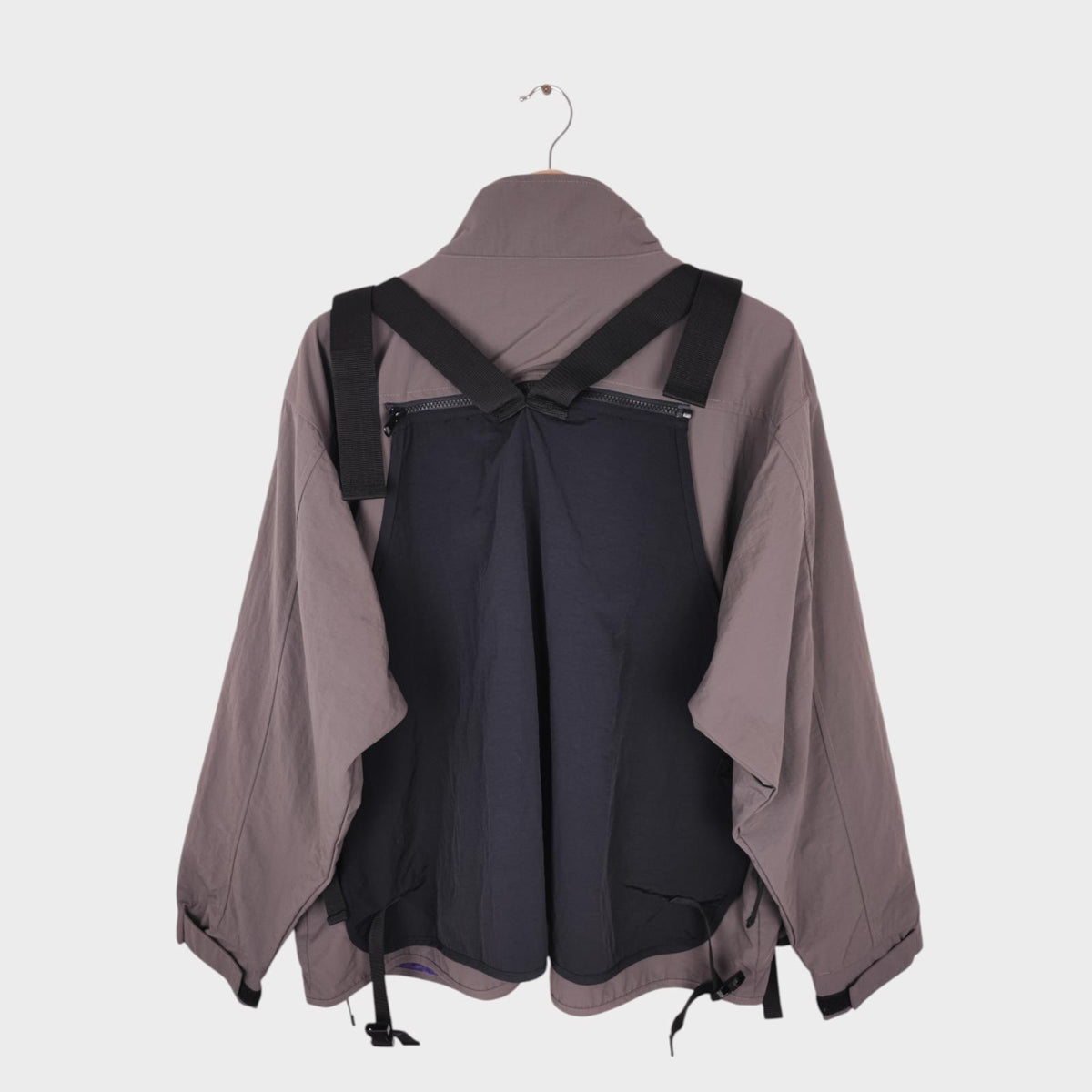 GO SLOW CARAVAN Japan Men's Grey Light Shell Nylon Utility 3-Way Jacket