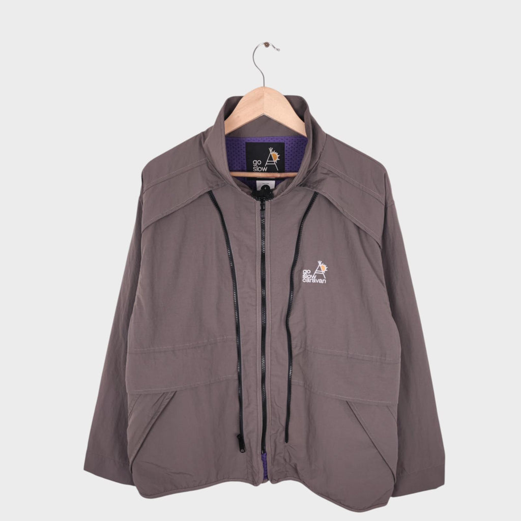 GO SLOW CARAVAN Japan Men's Grey Light Shell Nylon Utility 3-Way Jacket