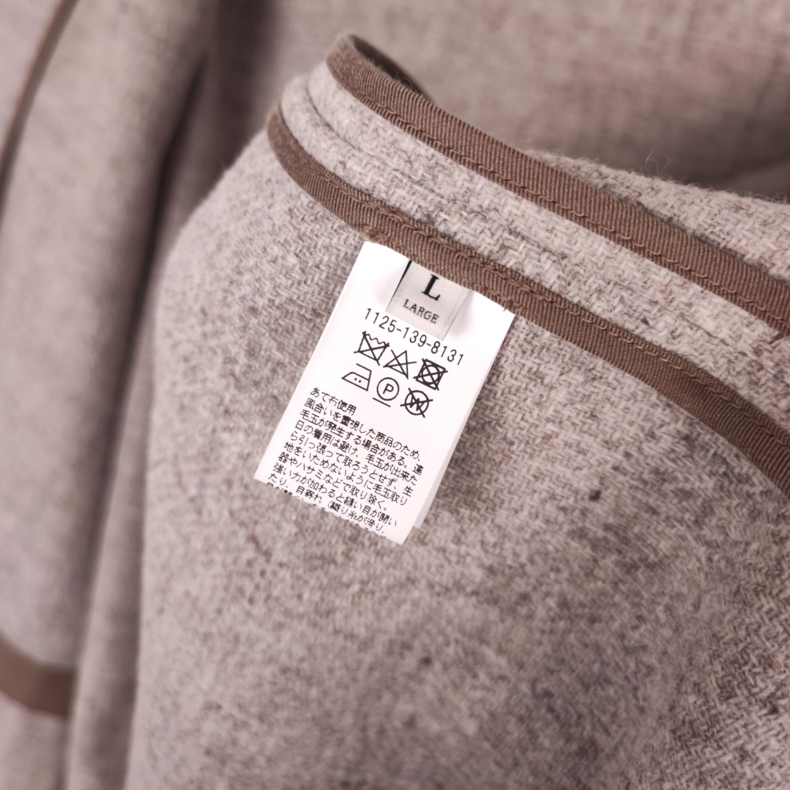 UNITED ARROWS Men's 100% Italian Merino Wool Mandarin Collar Chore Jacket