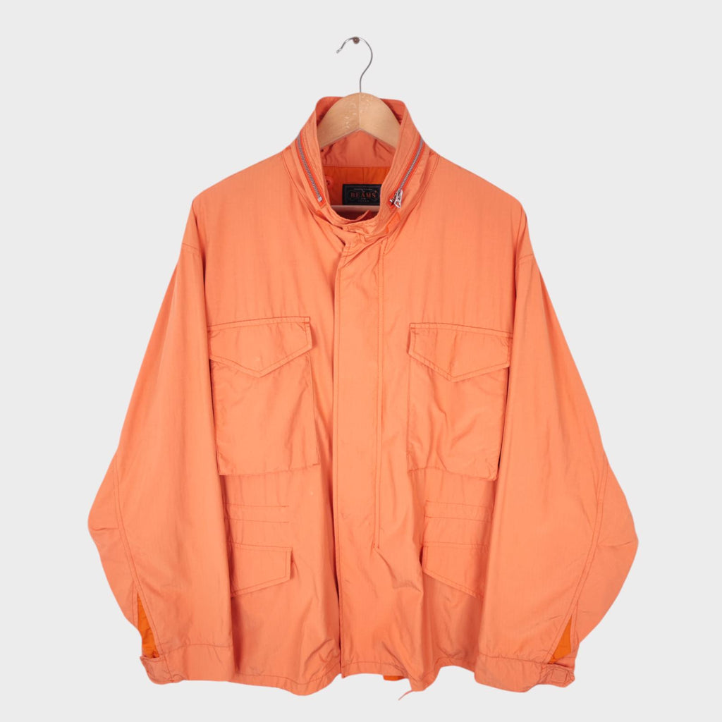 BEAMS PLUS Men's Light Orange M-65 Military Parka Jacket