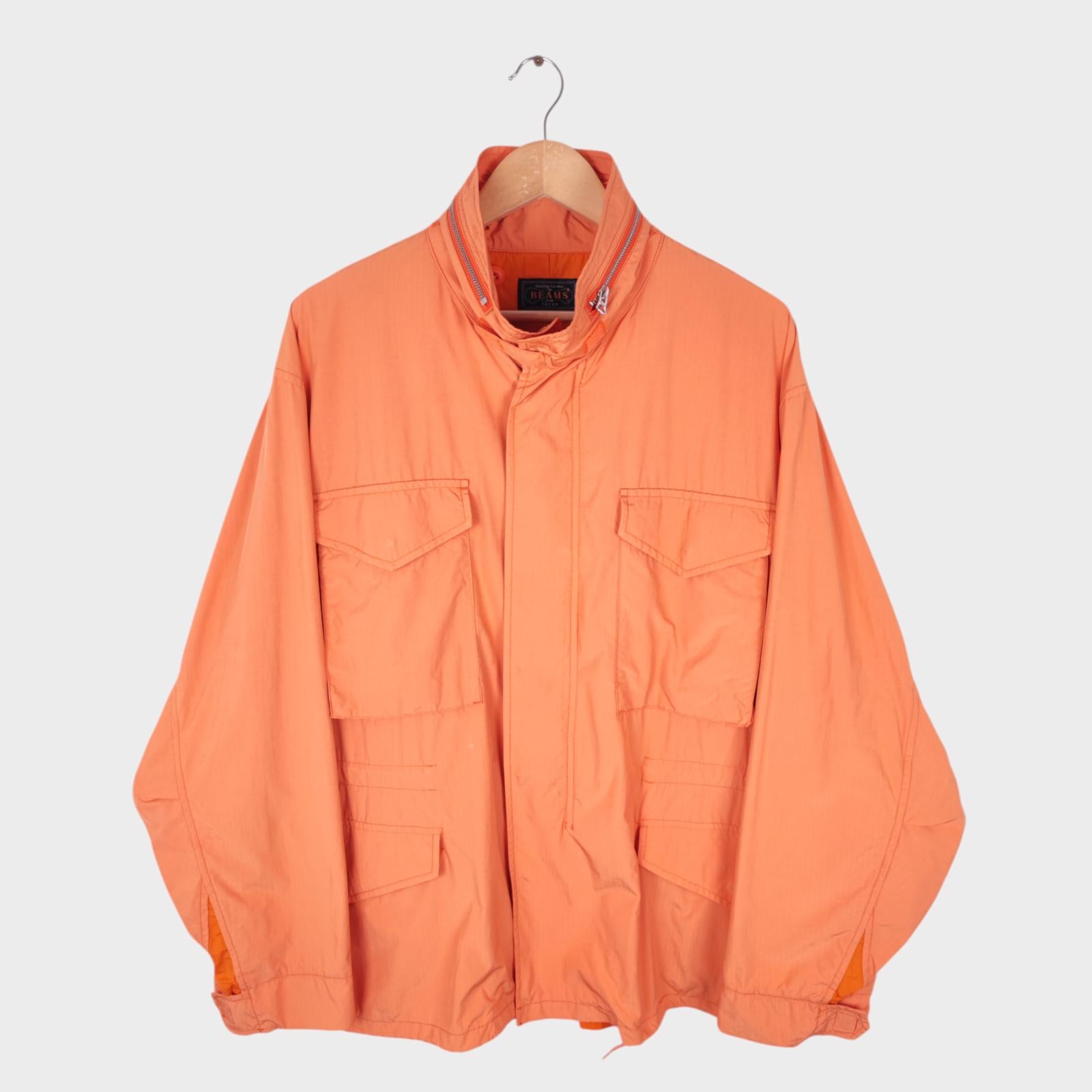 BEAMS PLUS Men's Light Orange M-65 Military Parka Jacket