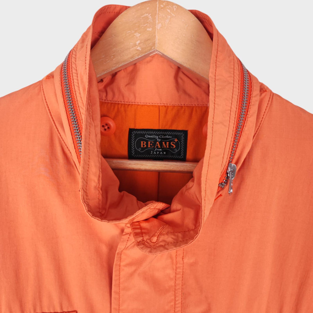 BEAMS PLUS Men's Light Orange M-65 Military Parka Jacket