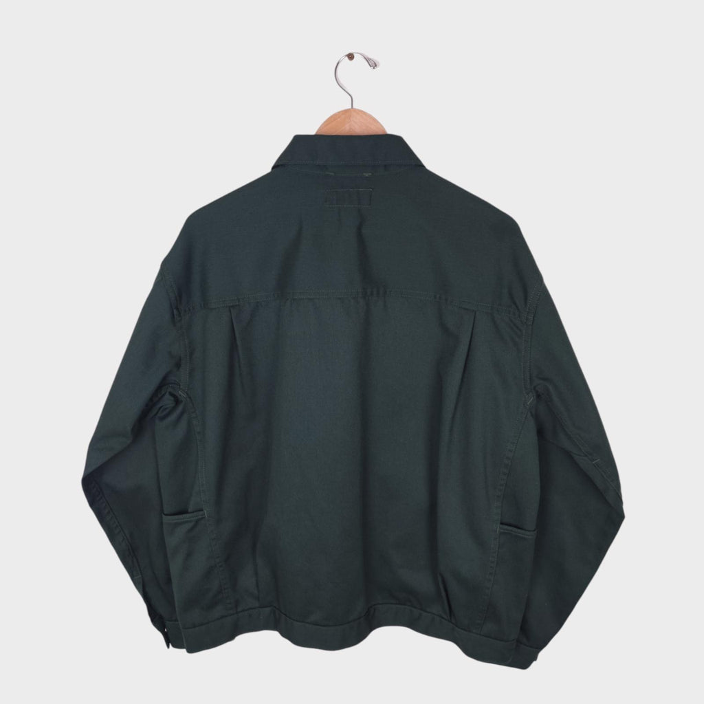 SASSAFRAS Men's Made in Japan Dark Green Gardener Trucker Jacket