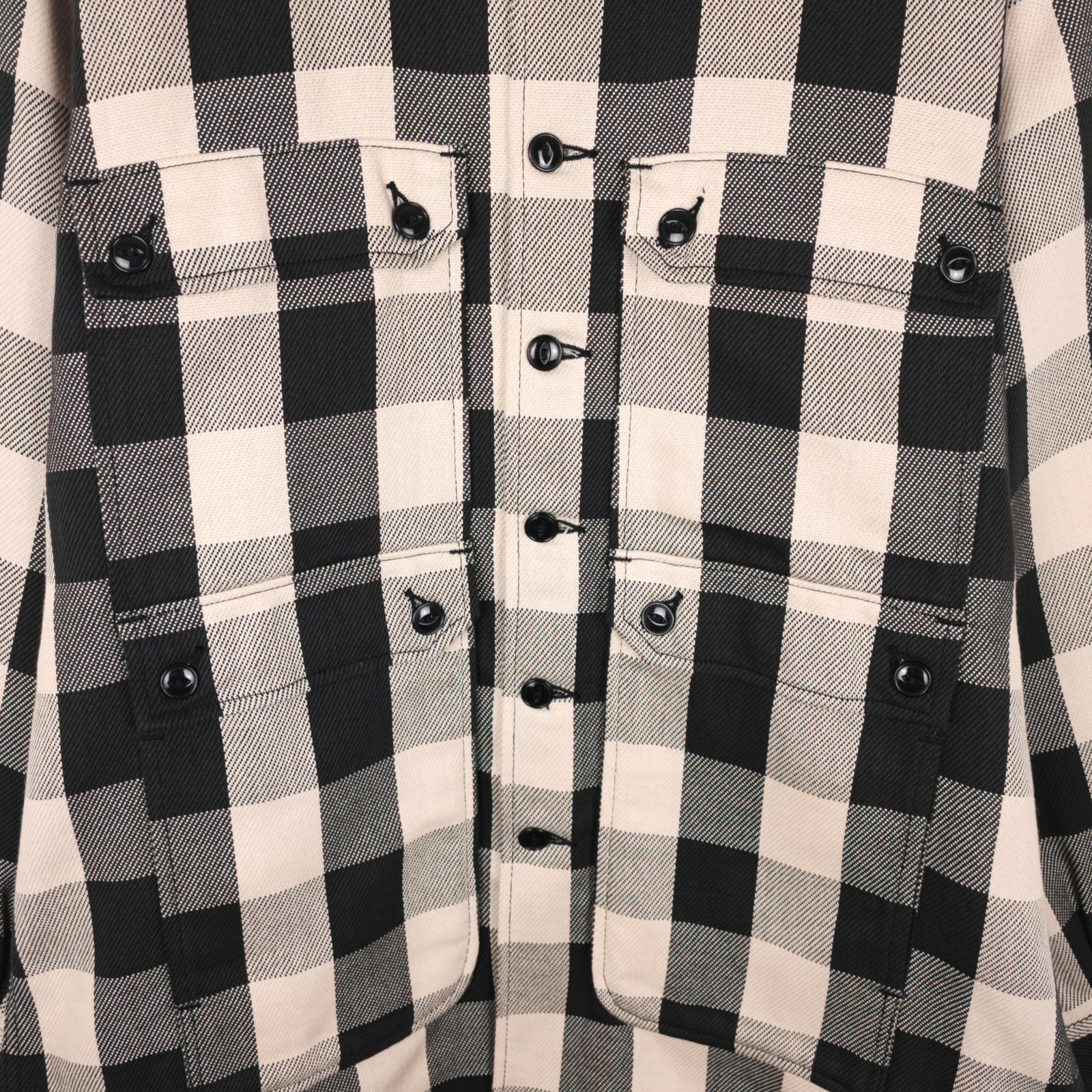 SASSAFRAS Men's Made in Japan Checked Heavyweight Twill Botanical Eagle Scout Jacket