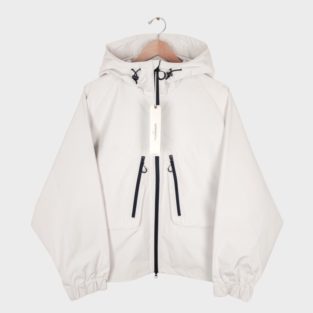 UNIFORM BRIDGE Men's Off-White Hooded Relaxed Fit Training Parka Jacket