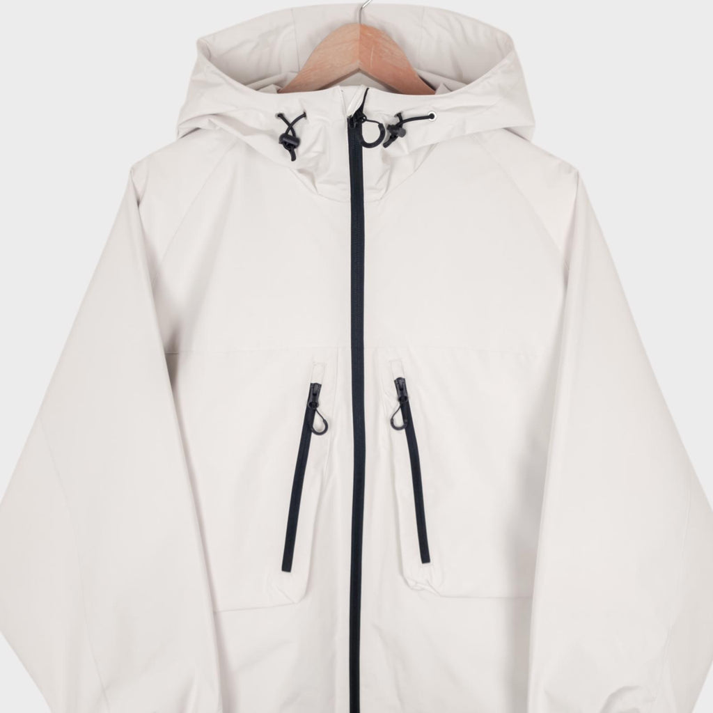 UNIFORM BRIDGE Men's Off-White Hooded Relaxed Fit Training Parka Jacket