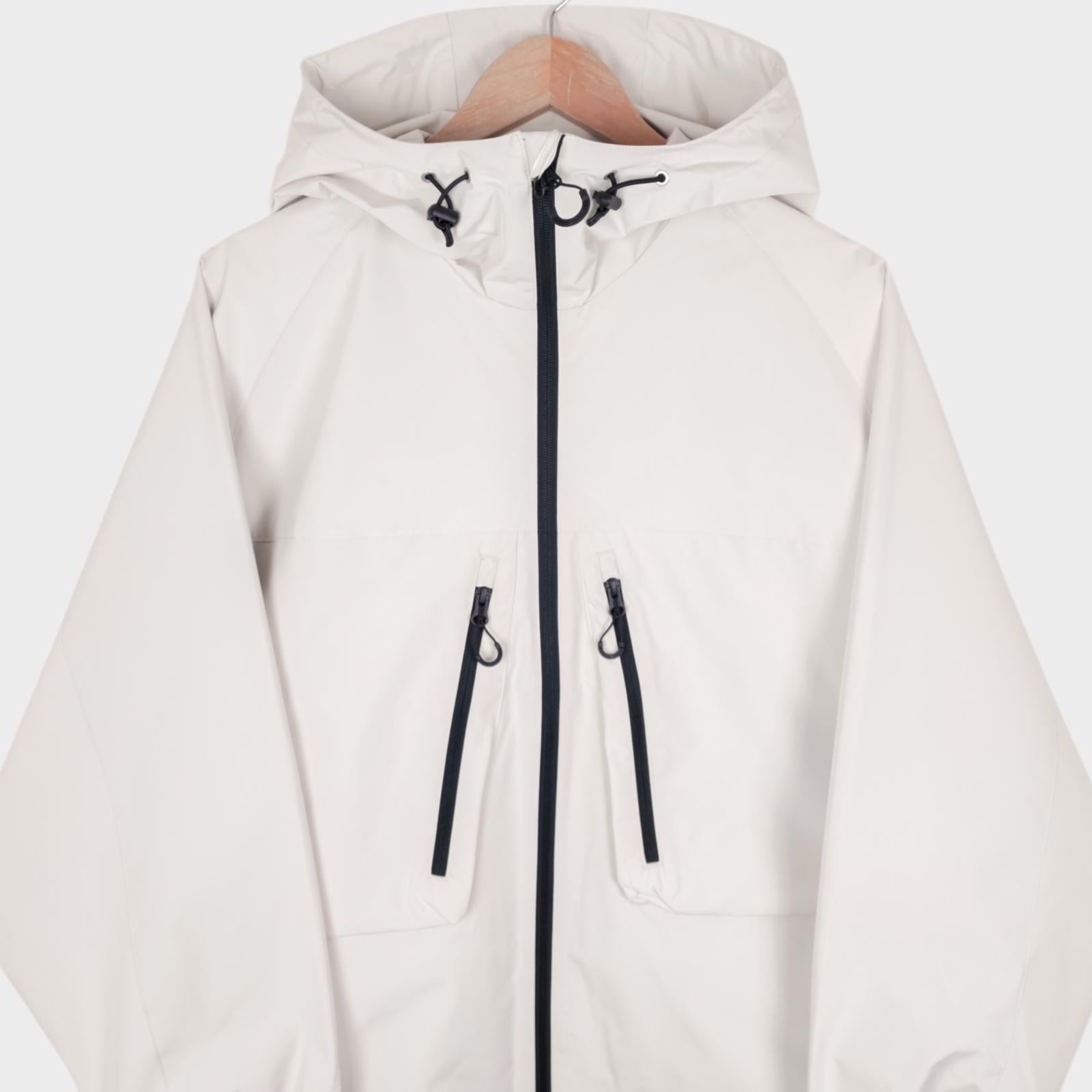 UNIFORM BRIDGE Men's Off-White Hooded Relaxed Fit Training Parka Jacket