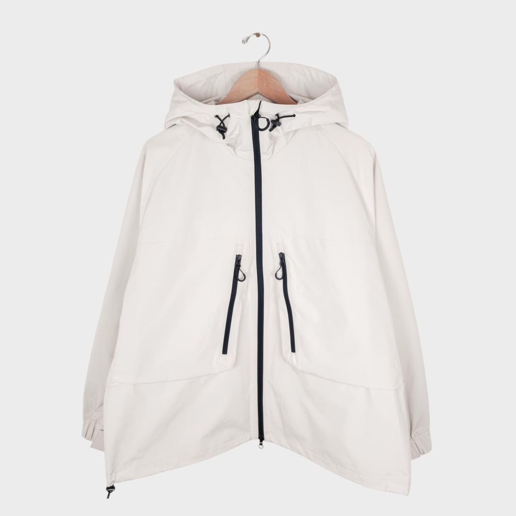 UNIFORM BRIDGE Men's Off-White Hooded Relaxed Fit Training Parka Jacket