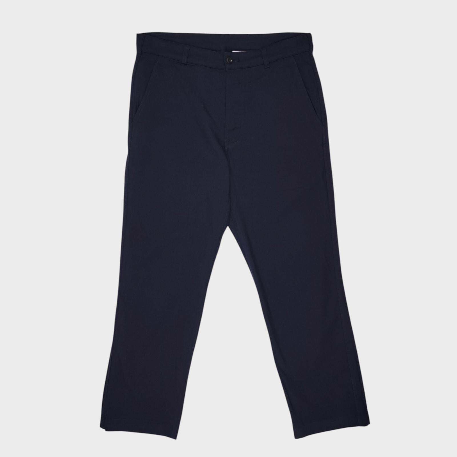 MHL MARGARET HOWELL Men's Navy Blue Cotton/Wool Trousers