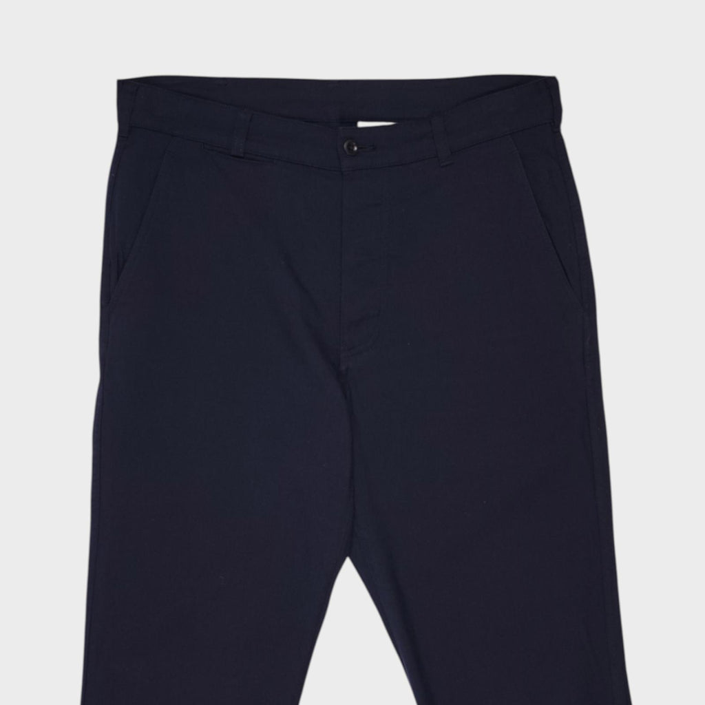 MHL MARGARET HOWELL Men's Navy Blue Cotton/Wool Trousers