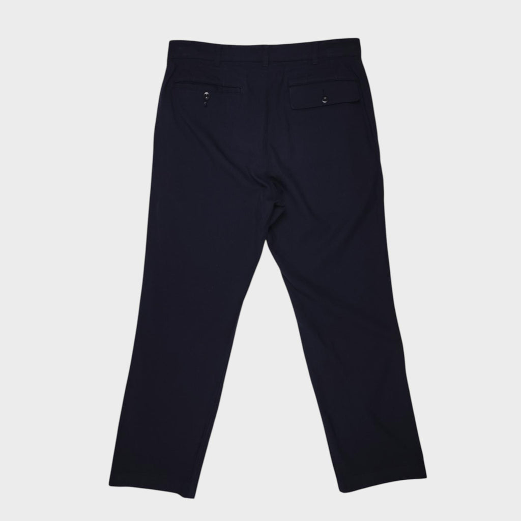 MHL MARGARET HOWELL Men's Navy Blue Cotton/Wool Trousers