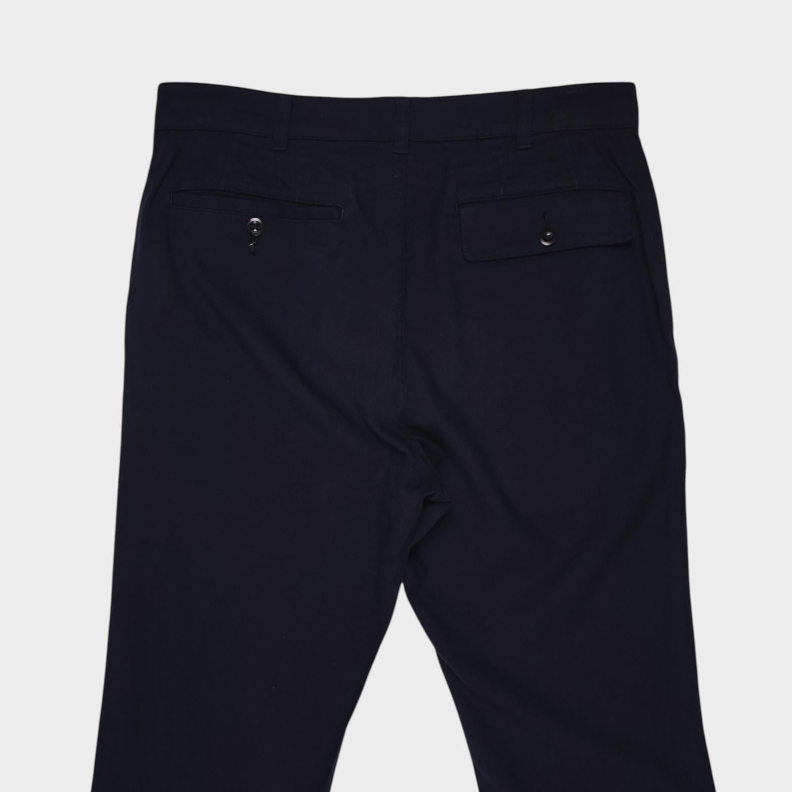 MHL MARGARET HOWELL Men's Navy Blue Cotton/Wool Trousers