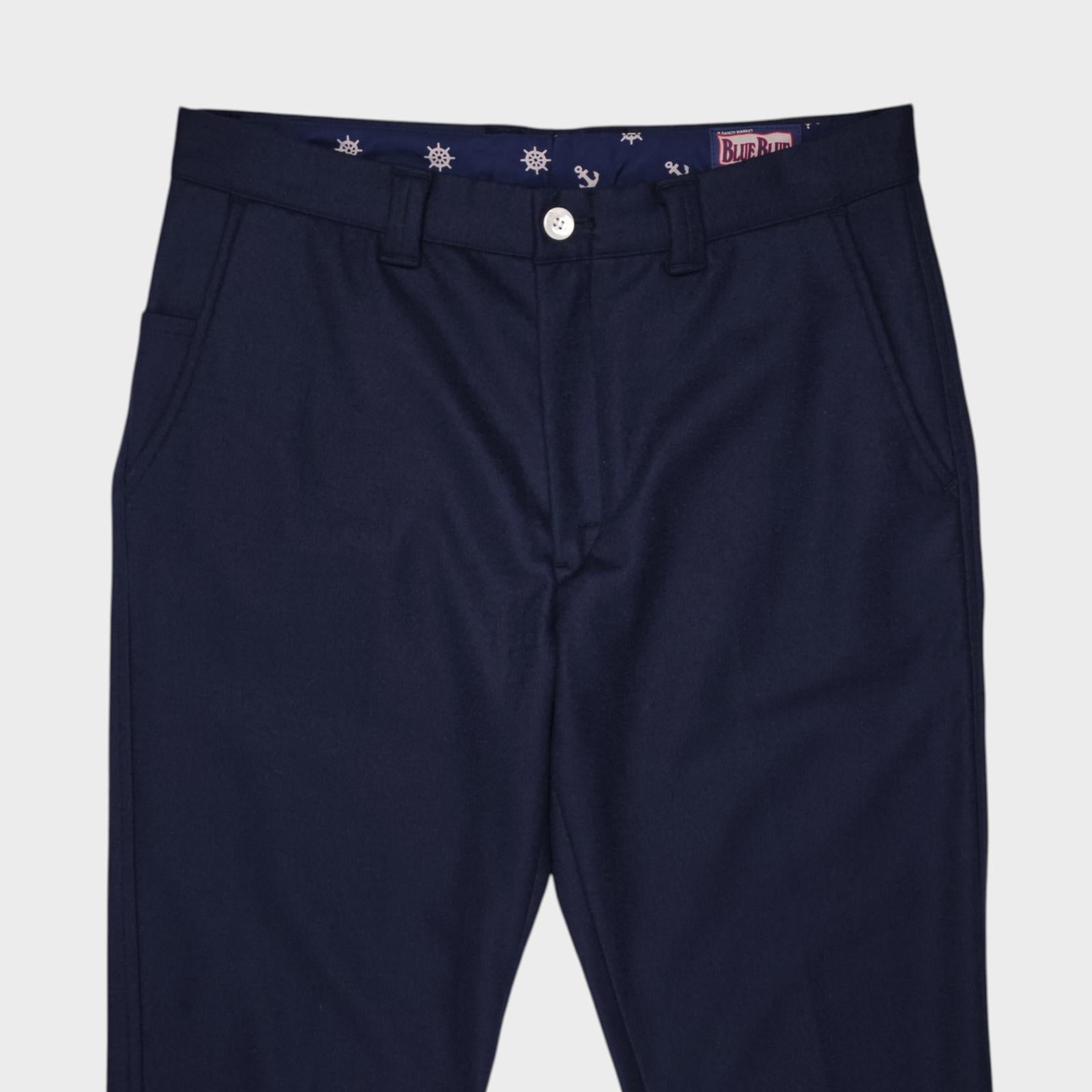 BLUE BLUE JAPAN Men's Made in Japan Navy Blue 100% Wool Trousers