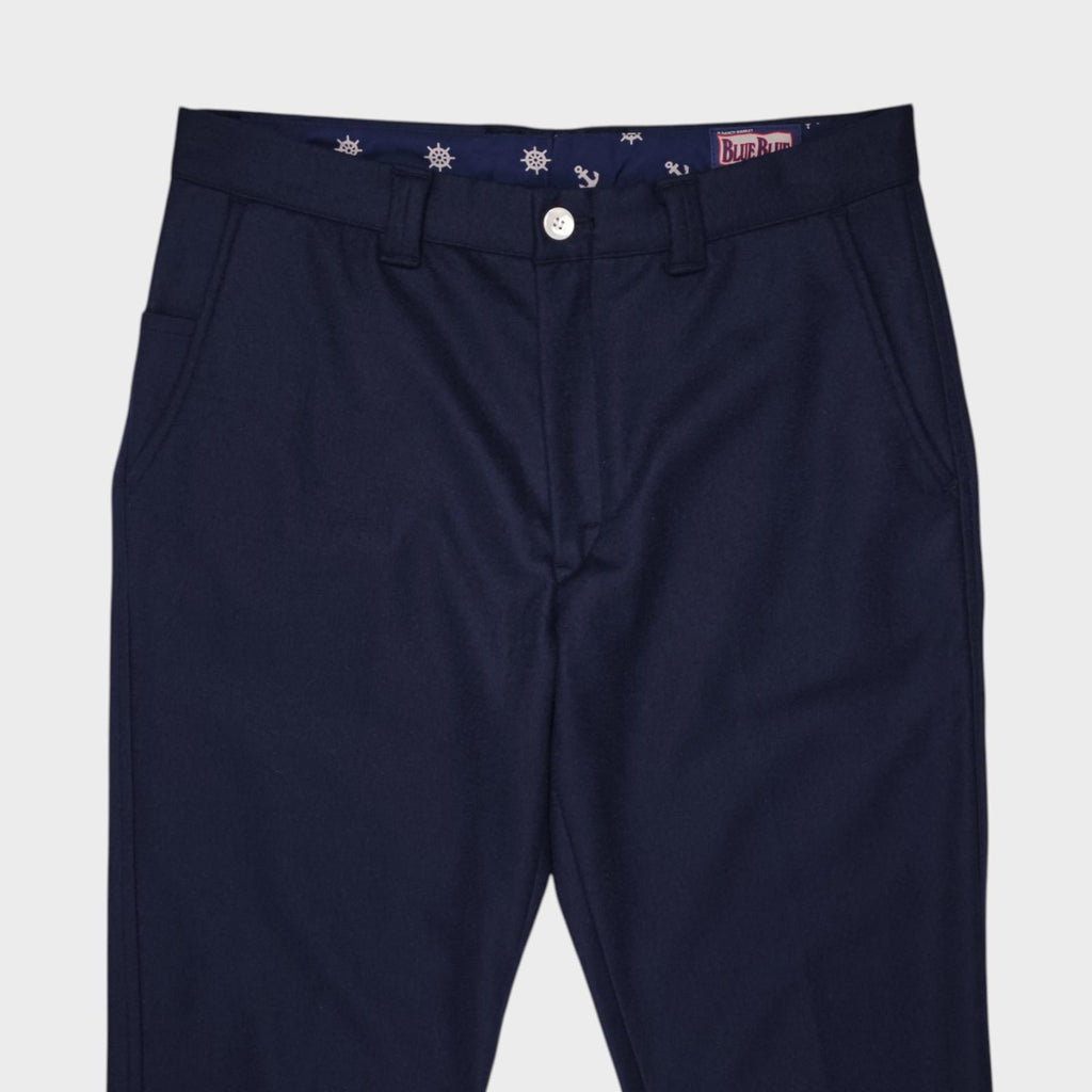 BLUE BLUE JAPAN Men's Made in Japan Navy Blue 100% Wool Trousers