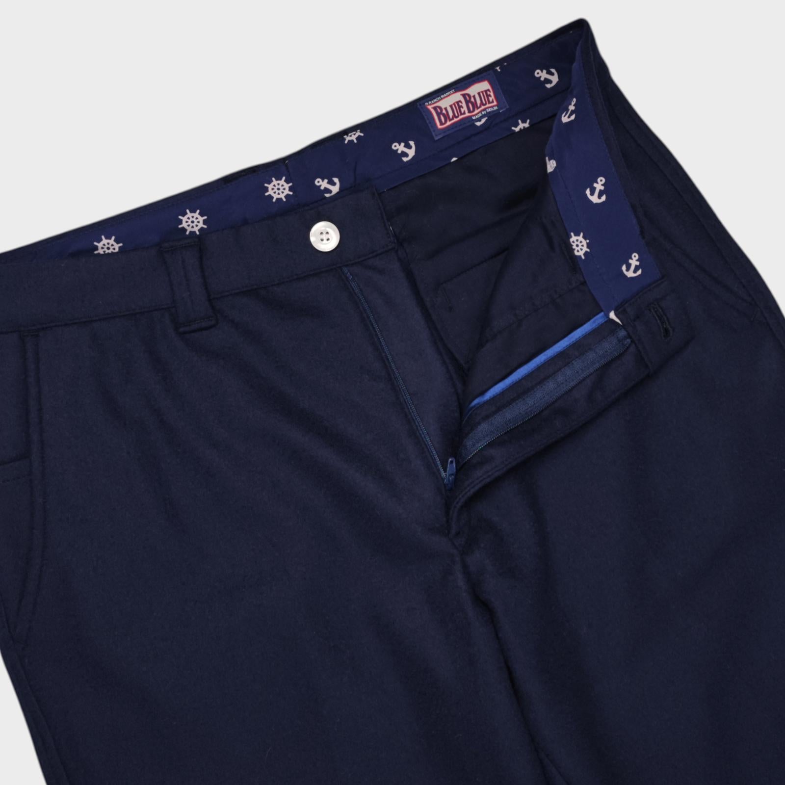 BLUE BLUE JAPAN Men's Made in Japan Navy Blue 100% Wool Trousers