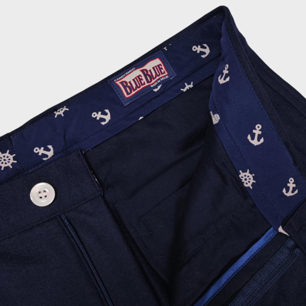 BLUE BLUE JAPAN Men's Made in Japan Navy Blue 100% Wool Trousers