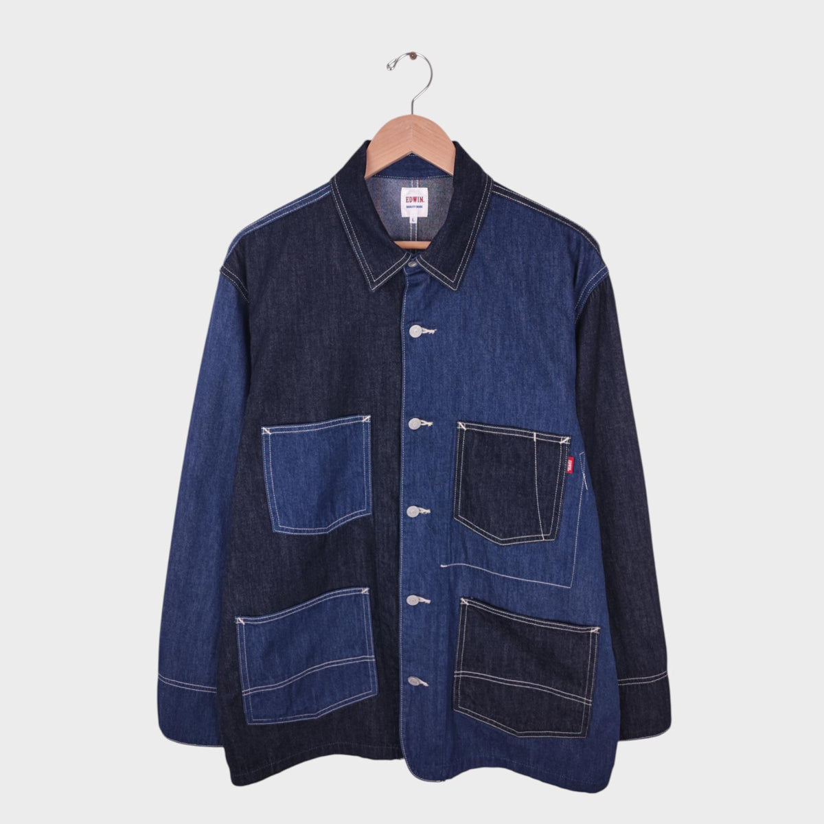 EDWIN Men's Patchwork Colourblock Denim Chore Jacket