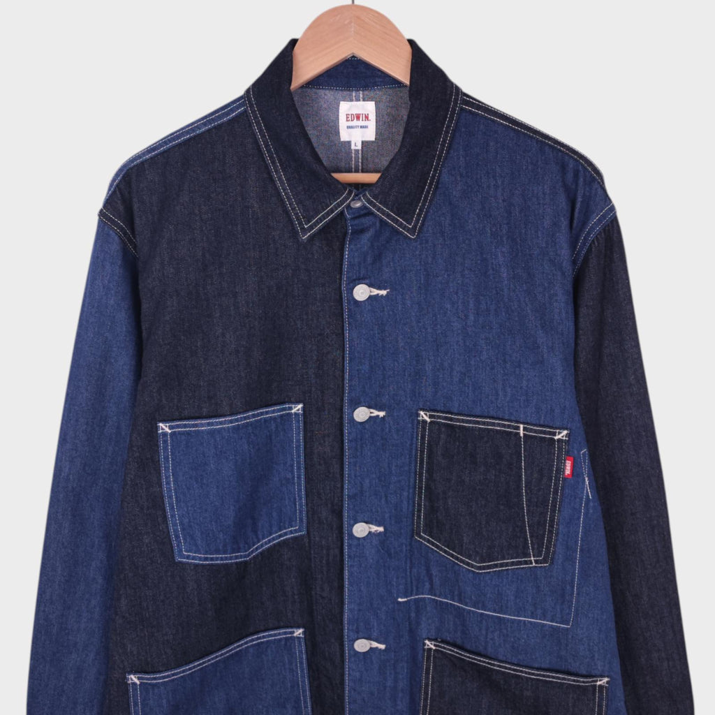 EDWIN Men's Patchwork Colourblock Denim Chore Jacket
