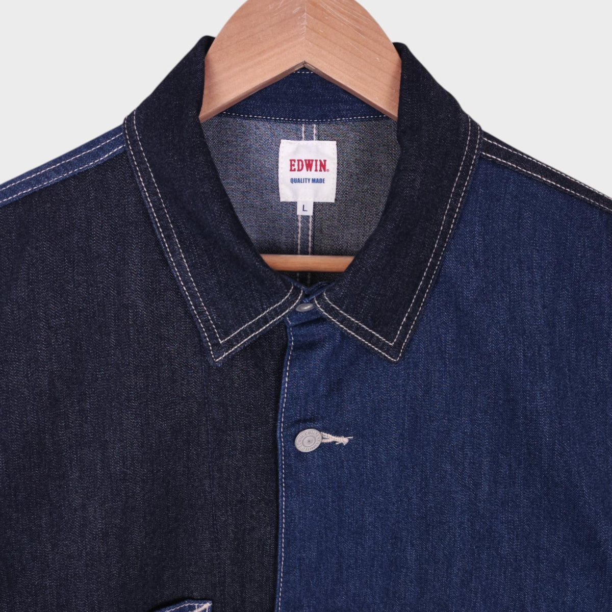 EDWIN Men's Patchwork Colourblock Denim Chore Jacket