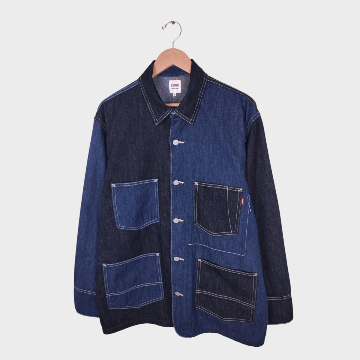 EDWIN Men's Patchwork Colourblock Denim Chore Jacket