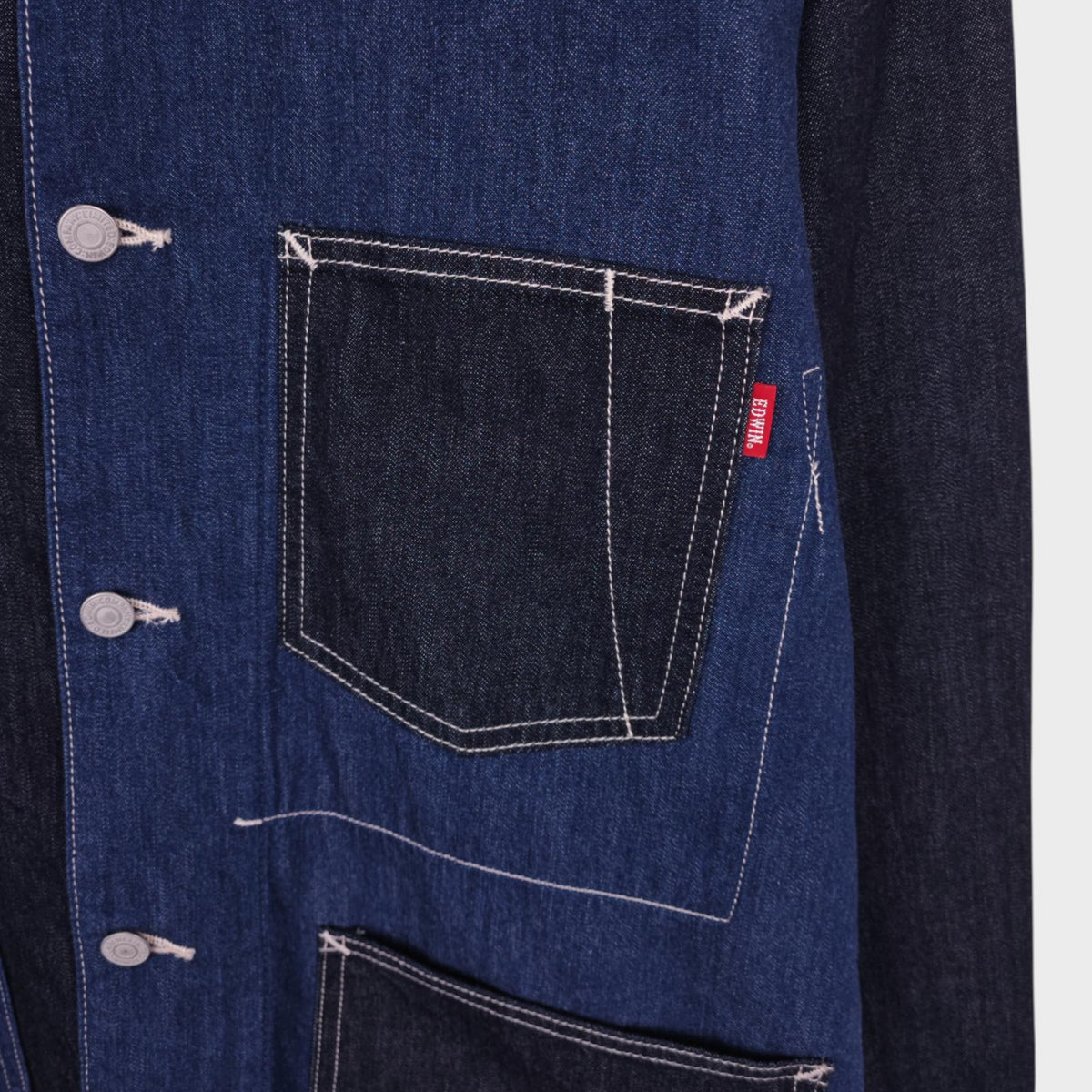 EDWIN Men's Patchwork Colourblock Denim Chore Jacket