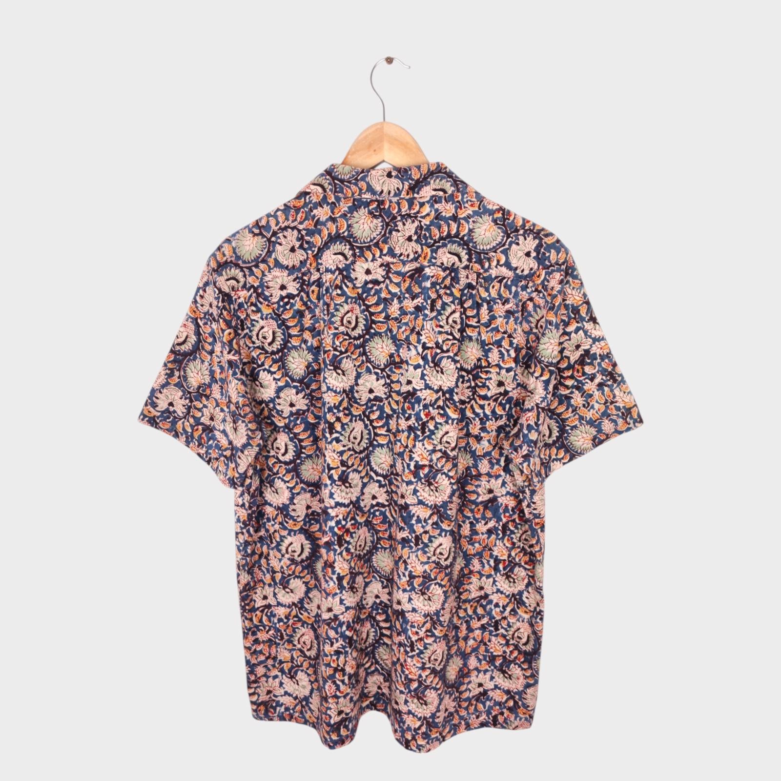 BEAMS PLUS Men's Made in Japan Floral Print Camp Collar Vacation Shirt