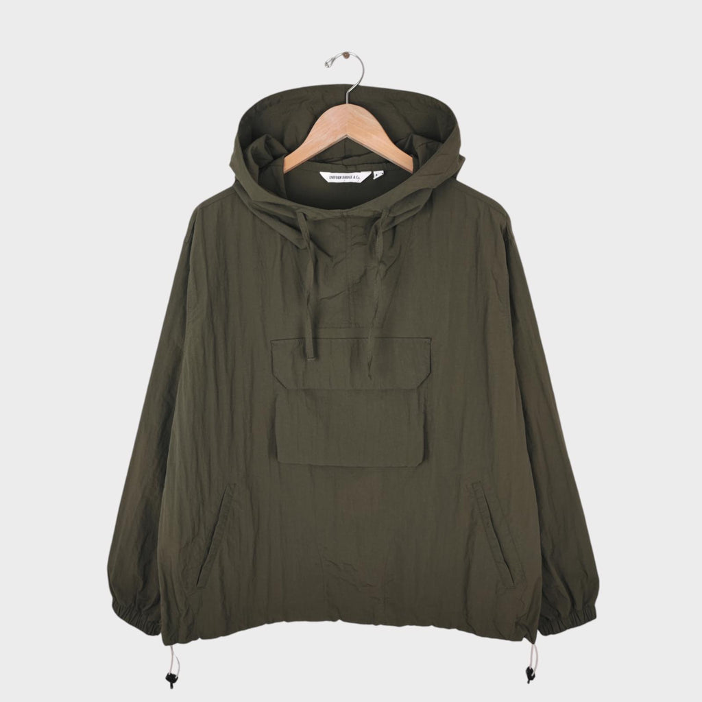 UNIFORM BRIDGE Men's Olive Green Nylon Taffeta Chemical Anorak Smock Jacket
