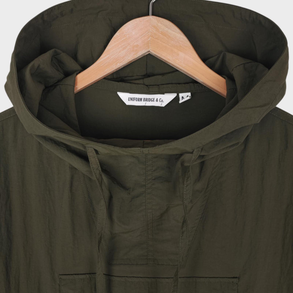 UNIFORM BRIDGE Men's Olive Green Nylon Taffeta Chemical Anorak Smock Jacket