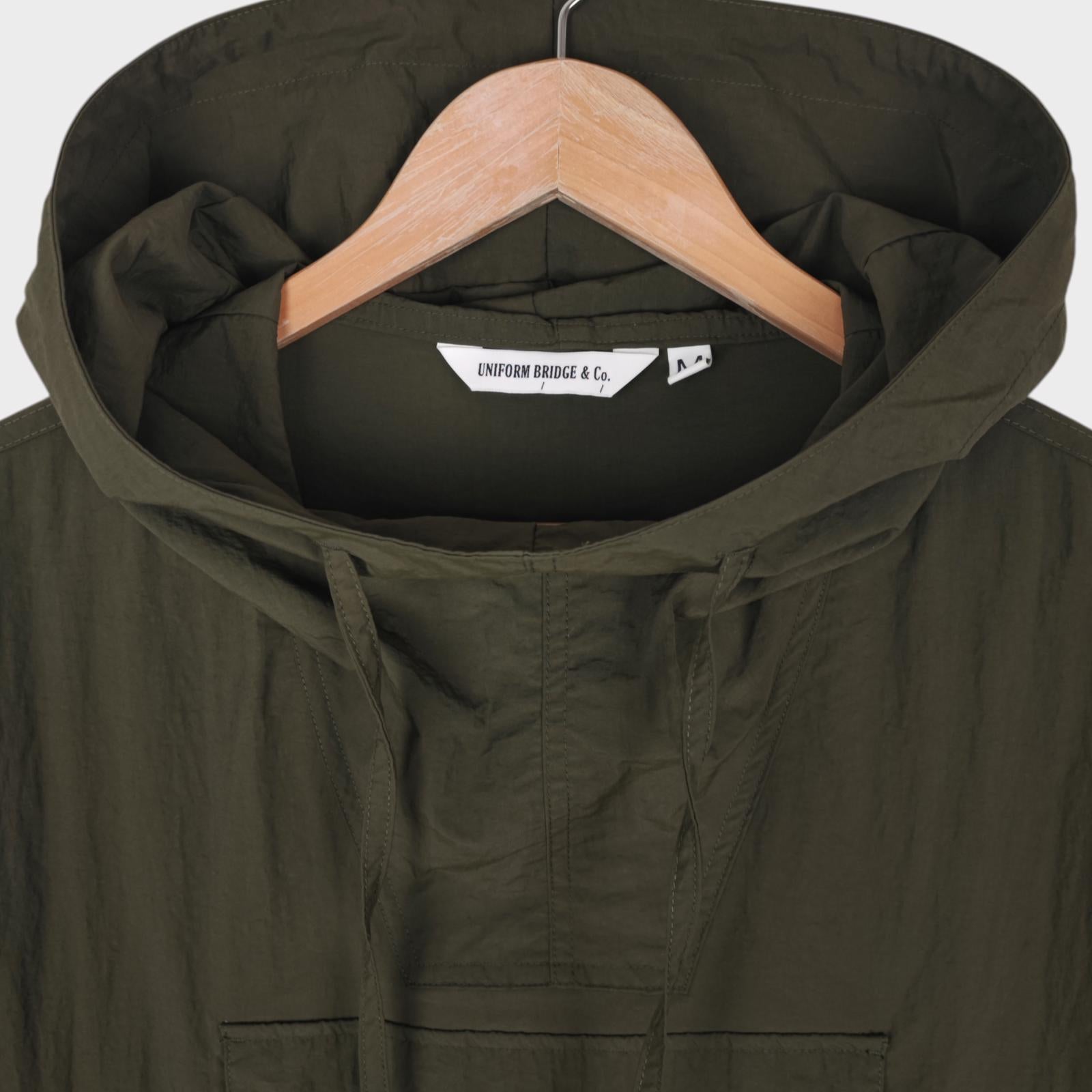 UNIFORM BRIDGE Men's Olive Green Nylon Taffeta Chemical Anorak Smock Jacket