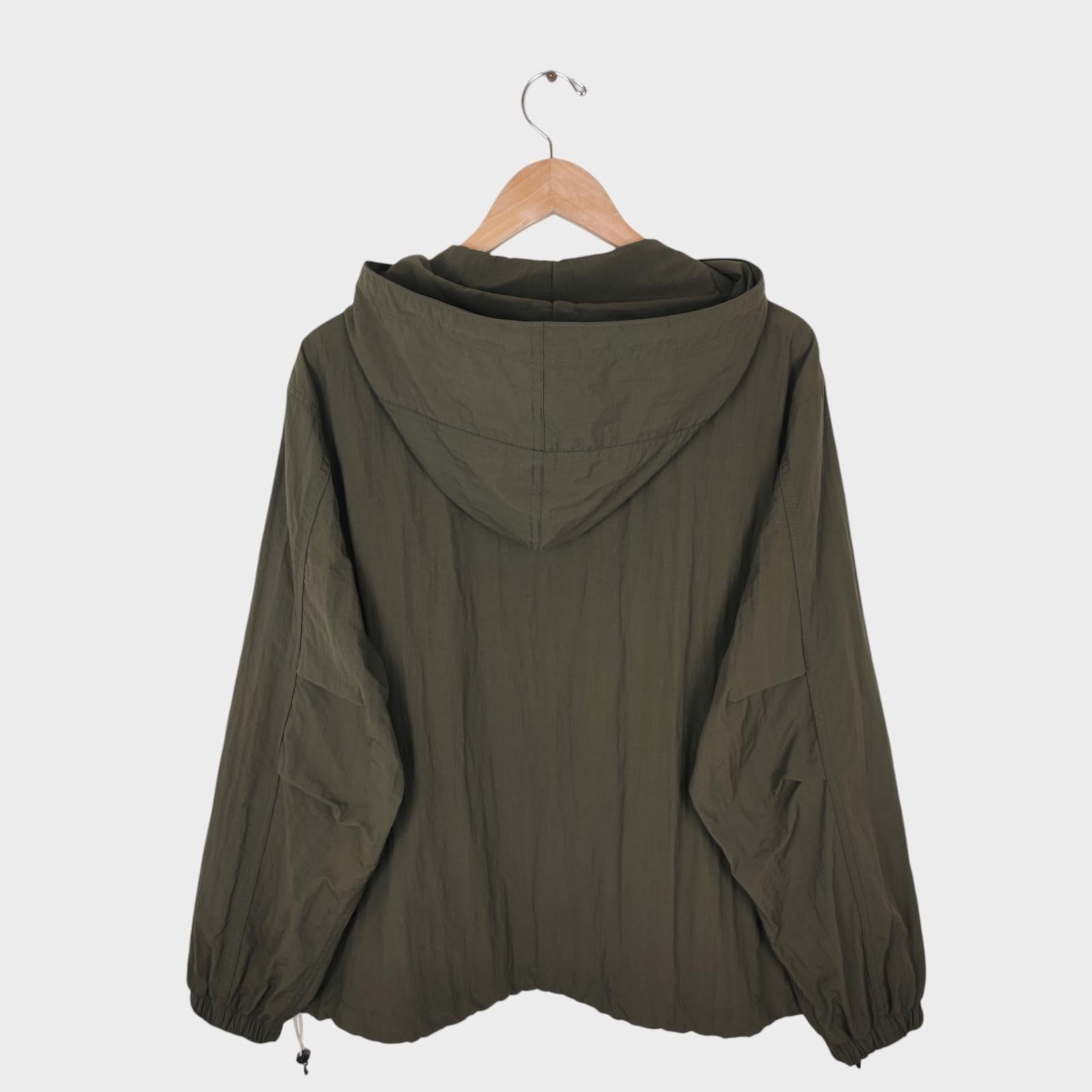 UNIFORM BRIDGE Men's Olive Green Nylon Taffeta Chemical Anorak Smock Jacket