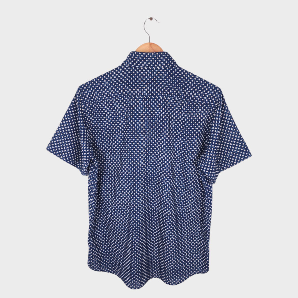 BLUE BLUE JAPAN Men's Made in Japan Indigo Blue Polka Dot Print Shirt