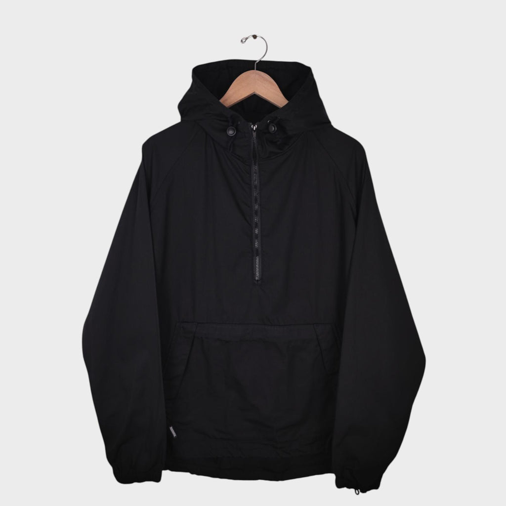 HEBTROCO Men's Made in England Black Ripstop Cotton Cragg Smock Parka Jacket