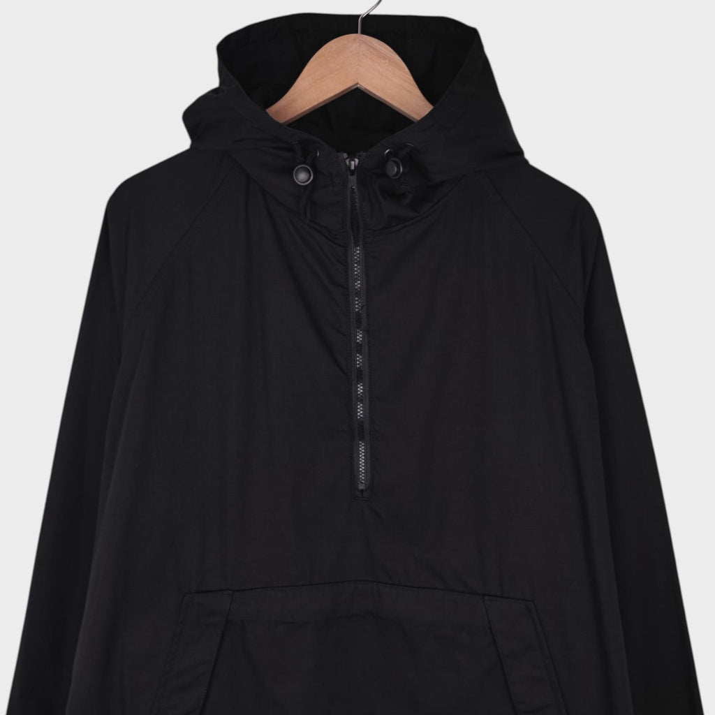 HEBTROCO Men's Made in England Black Ripstop Cotton Cragg Smock Parka Jacket