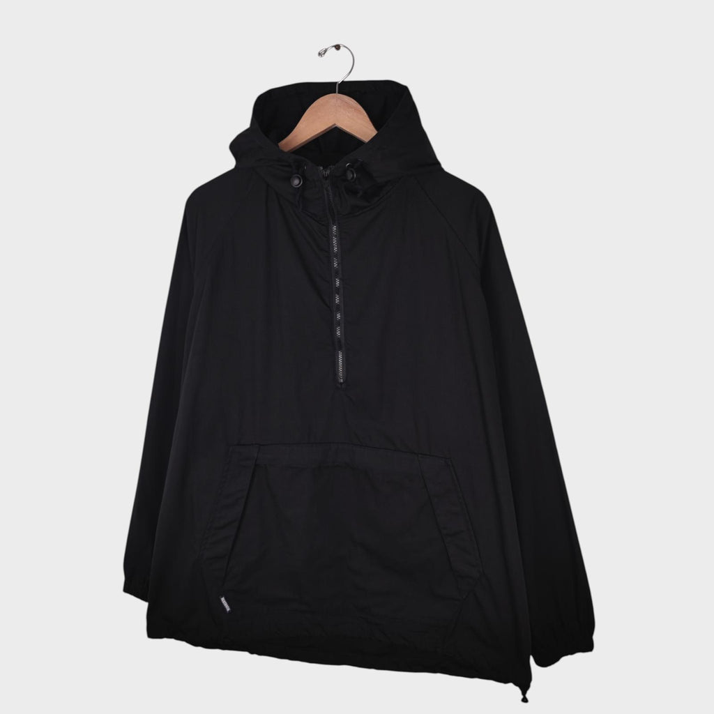 HEBTROCO Men's Made in England Black Ripstop Cotton Cragg Smock Parka Jacket