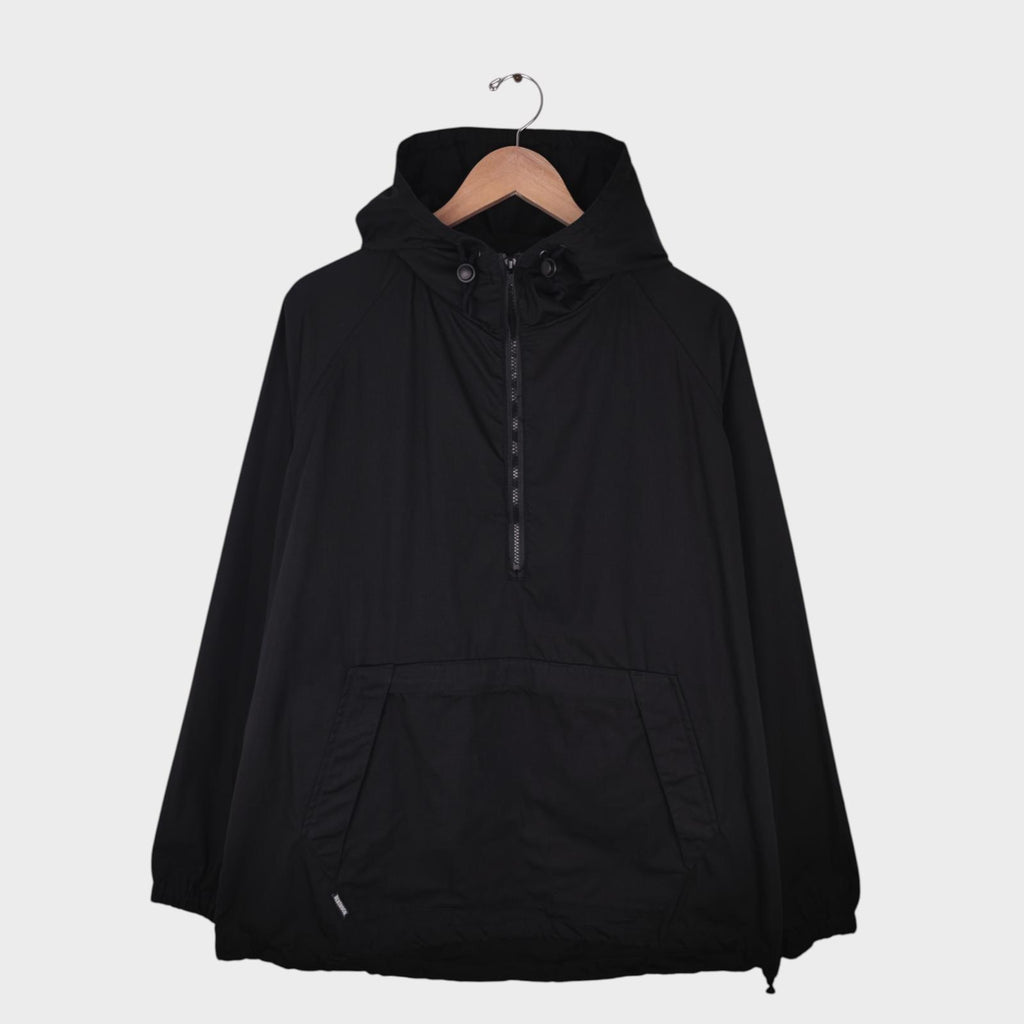 HEBTROCO Men's Made in England Black Ripstop Cotton Cragg Smock Parka Jacket