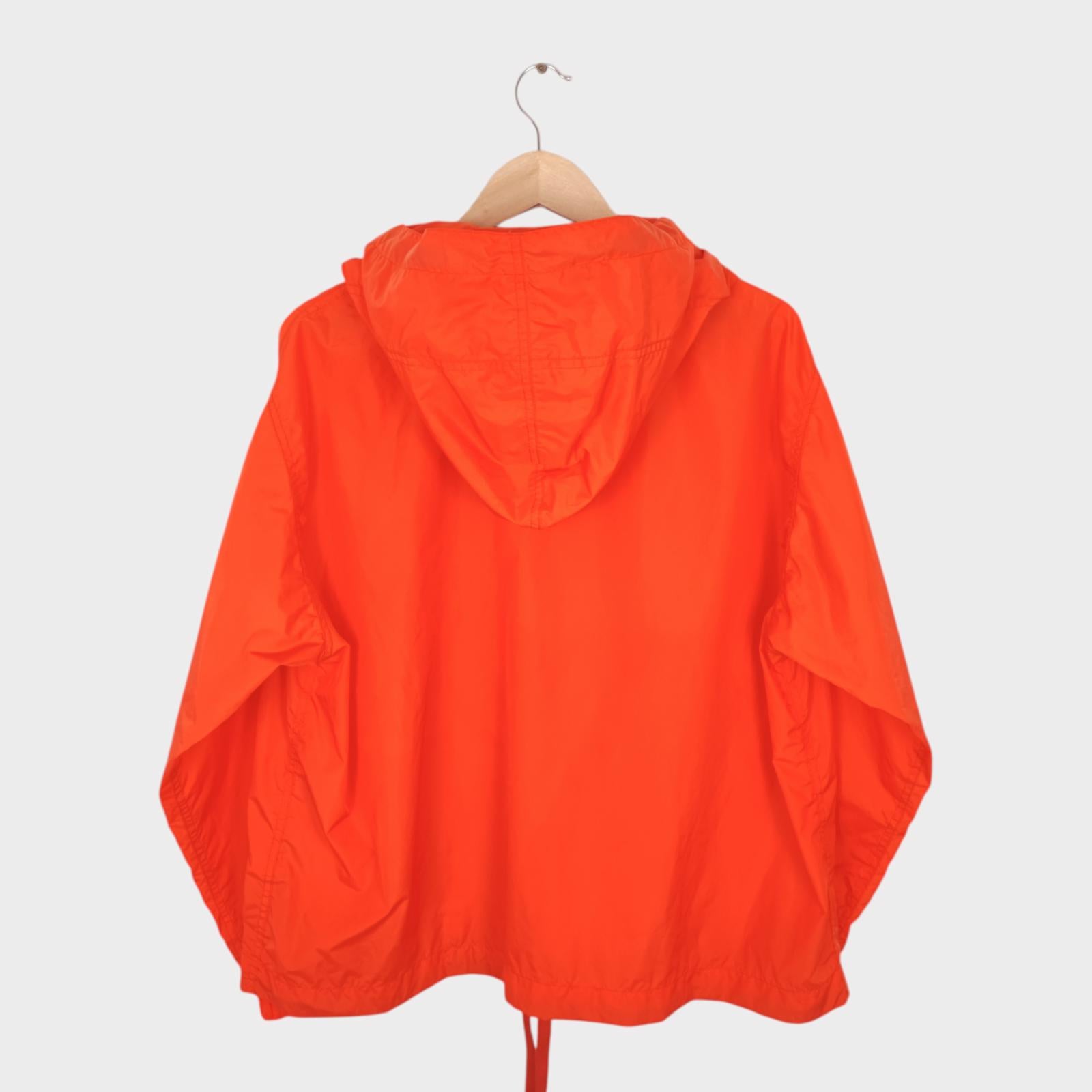 BEAMS PLUS Men's Bright Orange Oversized Fit Sports Smock Anorak Parka Jacket