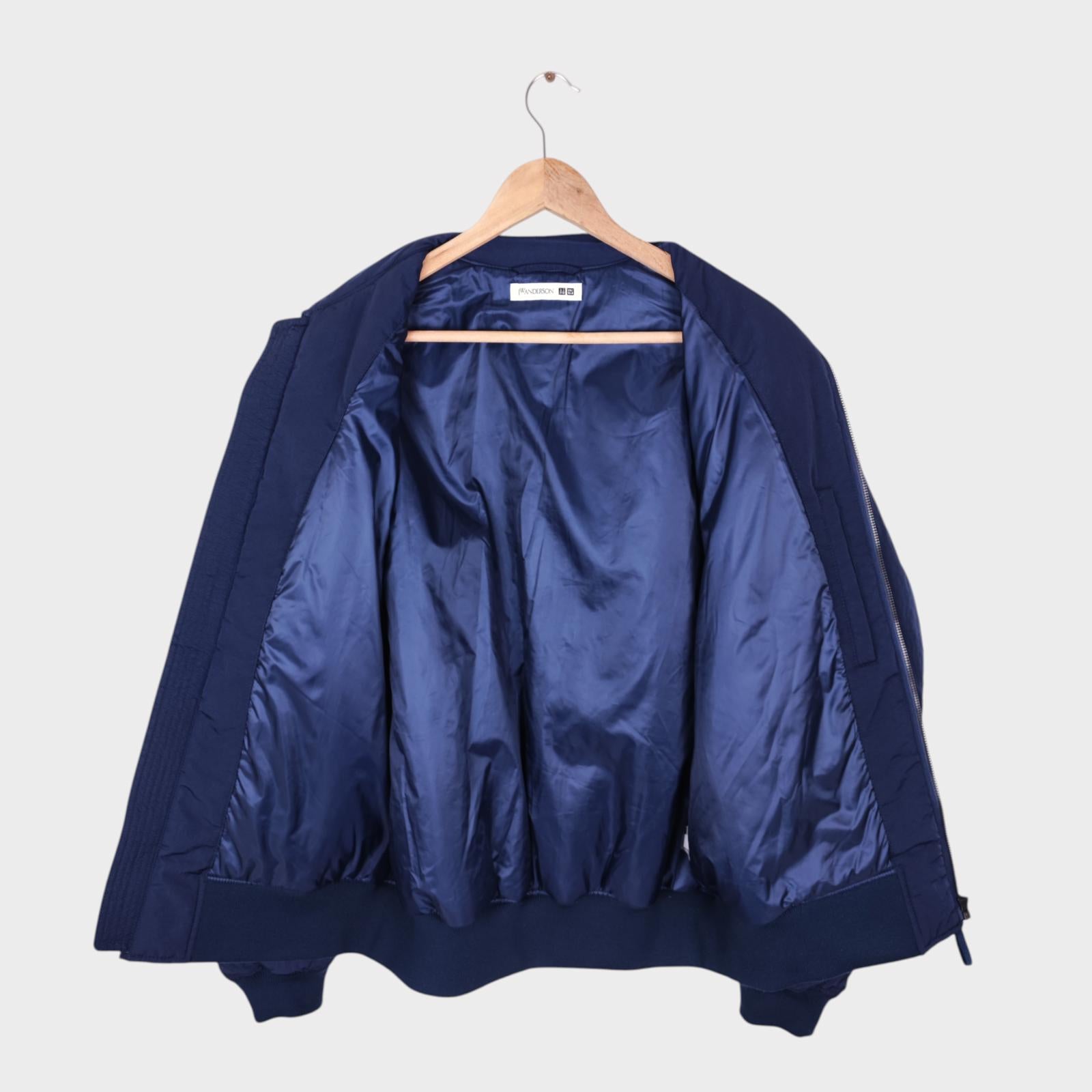 J.W. ANDERSON x UNIQLO Men's Navy Blue Nylon MA-1 Bomber Jacket
