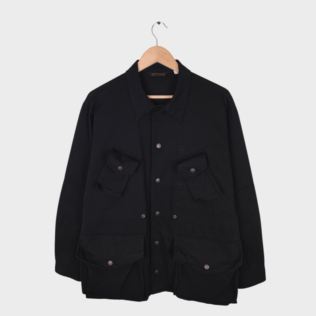 UNIFORM BRIDGE Men's Black Herringbone Cotton Canadian Fatigue Military Jacket
