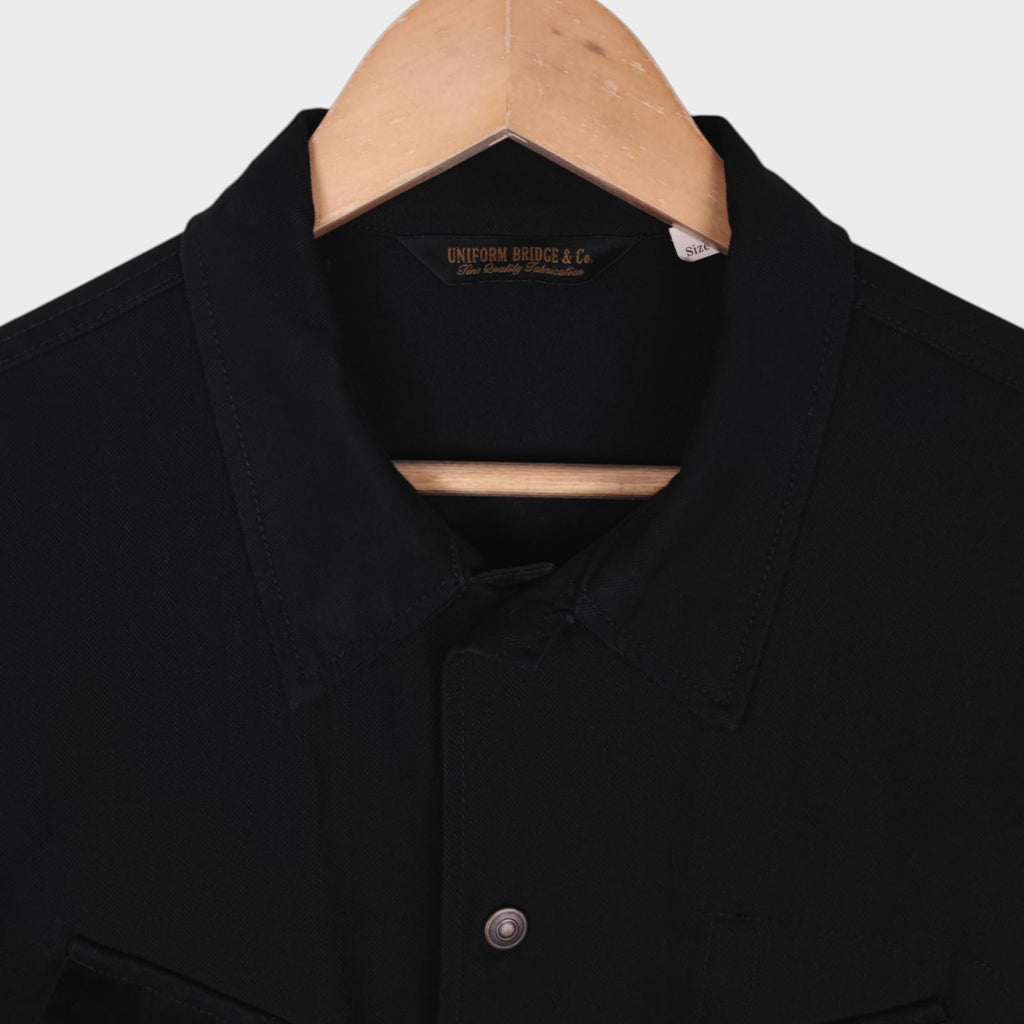 UNIFORM BRIDGE Men's Black Herringbone Cotton Canadian Fatigue Military Jacket