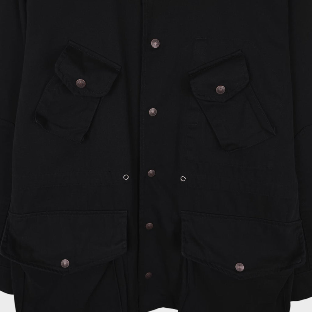 UNIFORM BRIDGE Men's Black Herringbone Cotton Canadian Fatigue Military Jacket