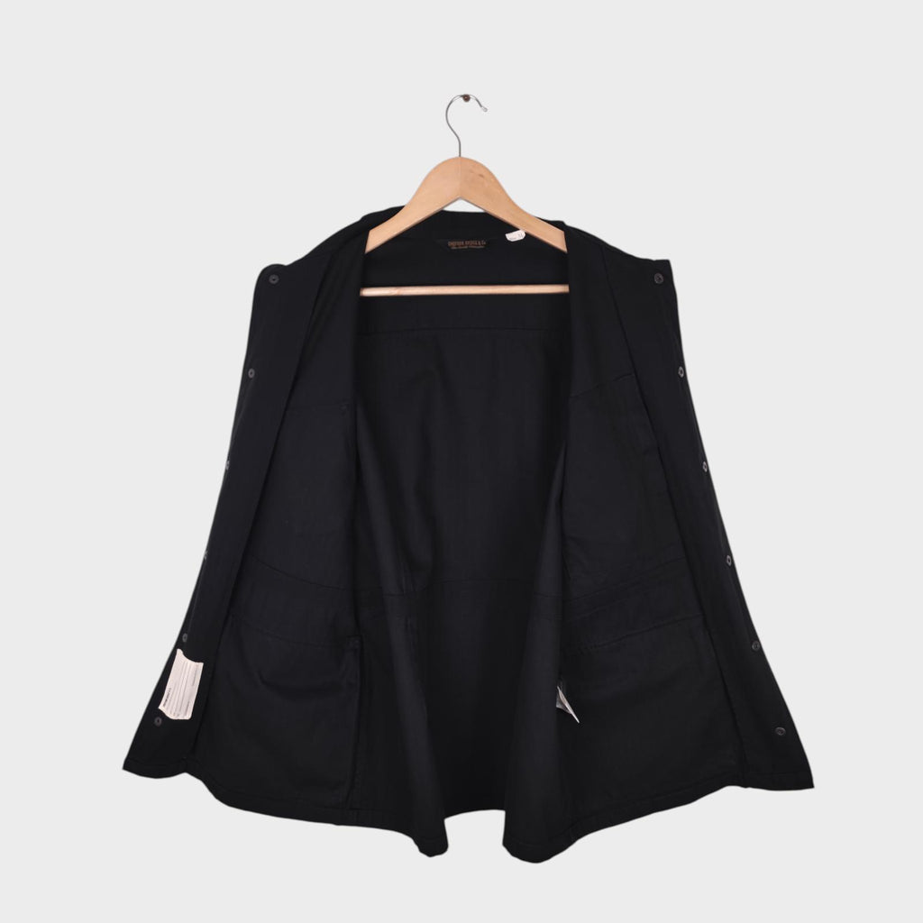 UNIFORM BRIDGE Men's Black Herringbone Cotton Canadian Fatigue Military Jacket